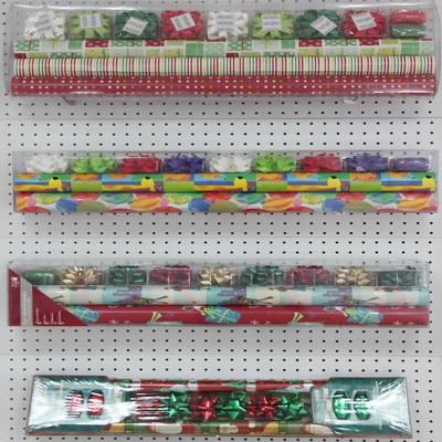 Multi Pack Gift Wrap together with ribbon bows, eggs & gift tags